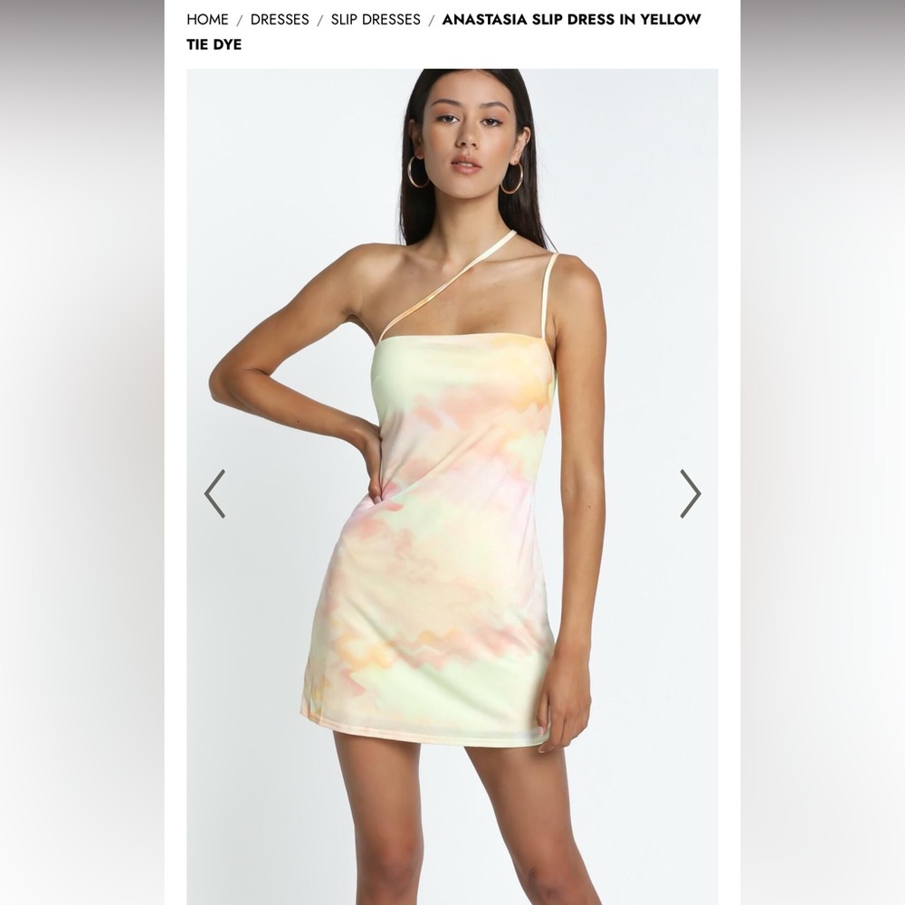 Showpo Anastasia Yellow Tie Dye Dress